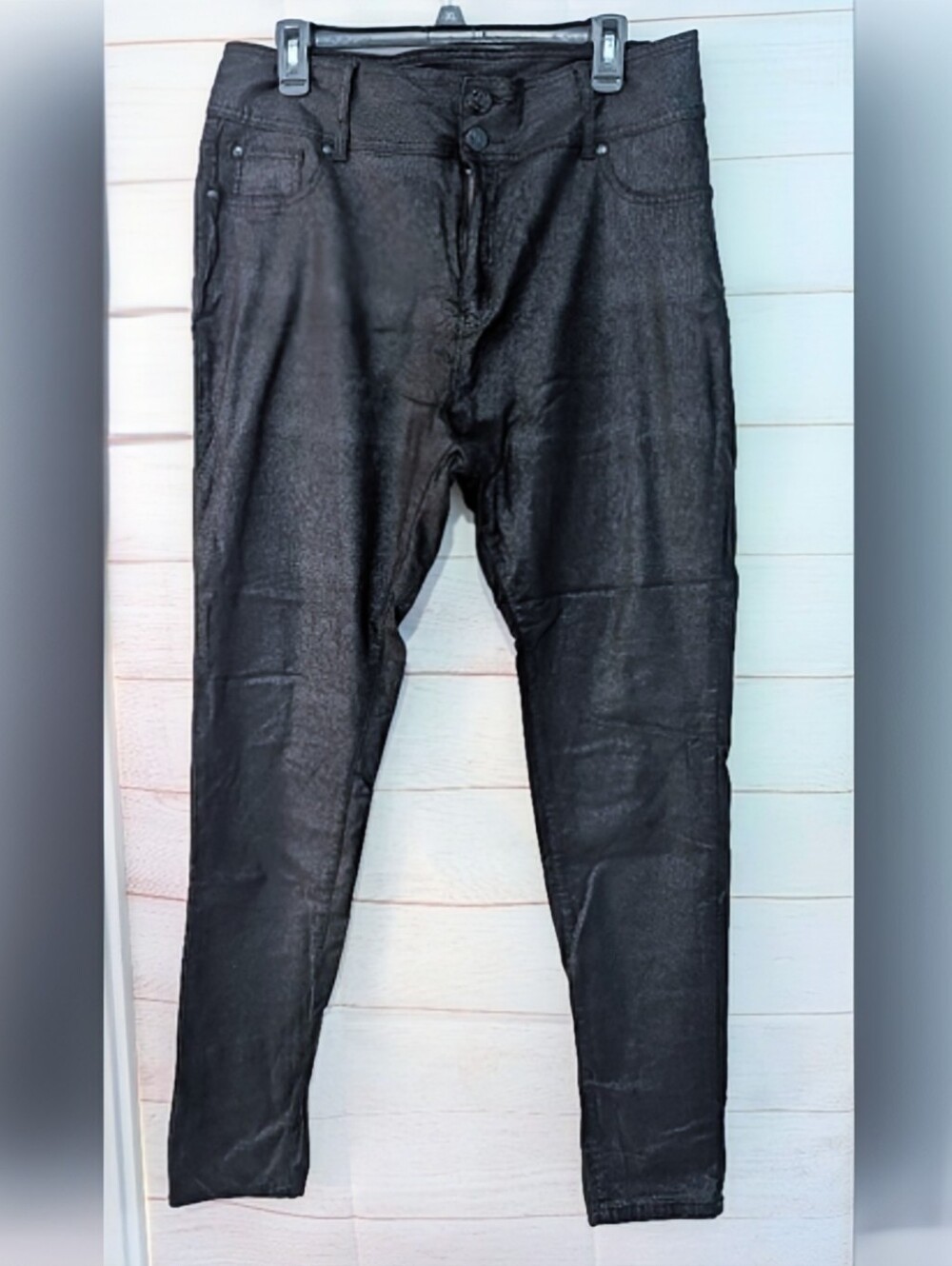 Nwot City Chic Black Shiny Reptile Print Skinny Stretch Jeans Size 20
